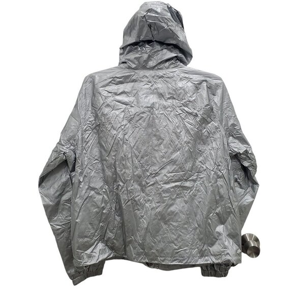 Lauren Ralph Lauren Women's Vintage Silver Nylon Hooded Rain Windbreaker Size L - Picture 7 of 7